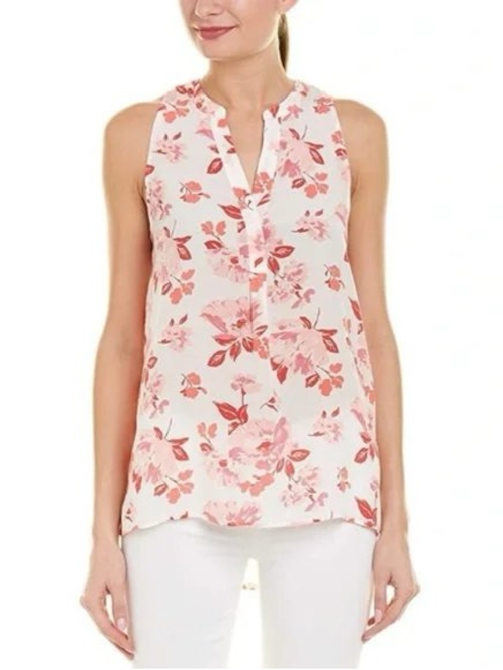 Joie Pink Floral Aruba Silk Tank, size M